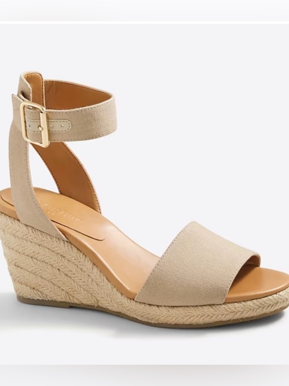J. Crew - Women’s Adjustable Ankle Strap Espadrilles Wedge - Size 6.5 - Tan